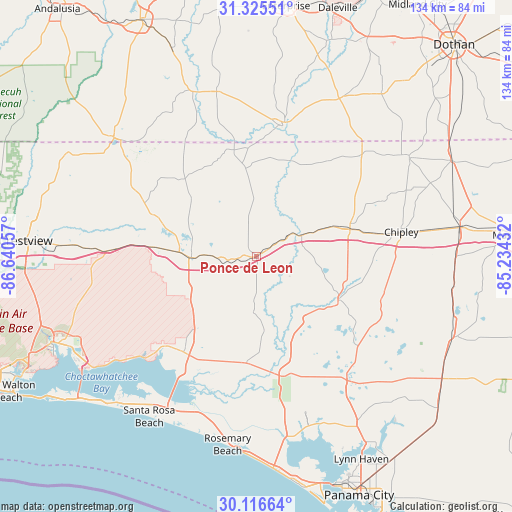 Ponce de Leon on map