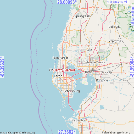 Safety Harbor on map