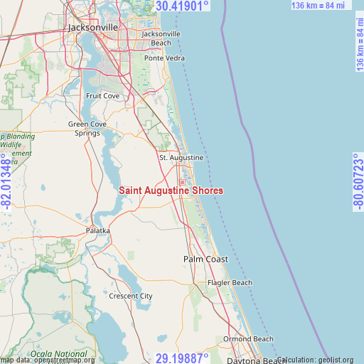 Saint Augustine Shores on map