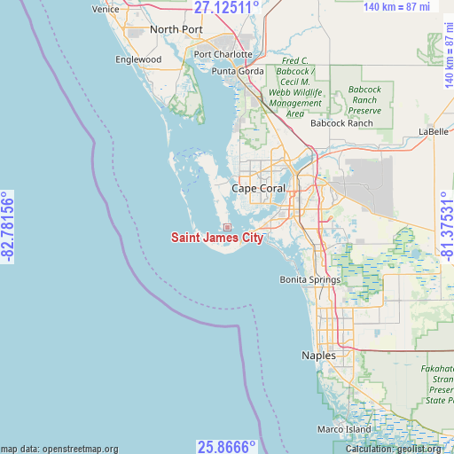 Saint James City on map