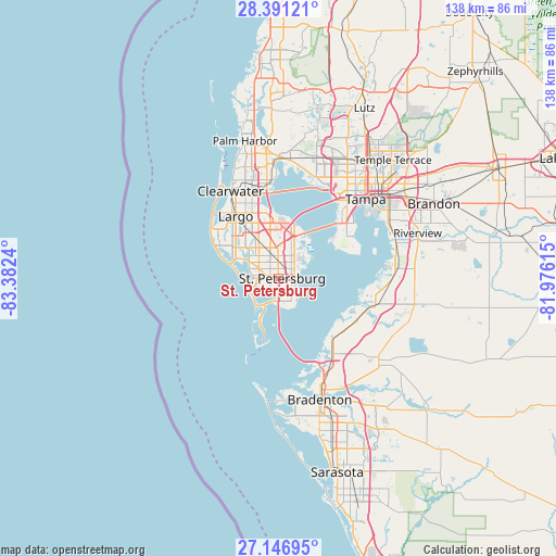 St. Petersburg on map