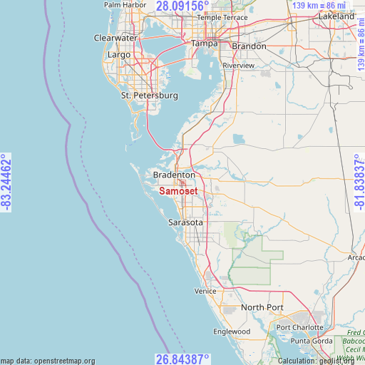 Samoset on map