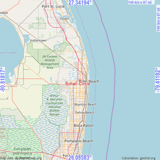 Schall Circle on map