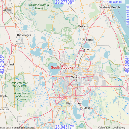 South Apopka on map