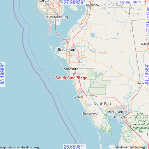 South Gate Ridge on map