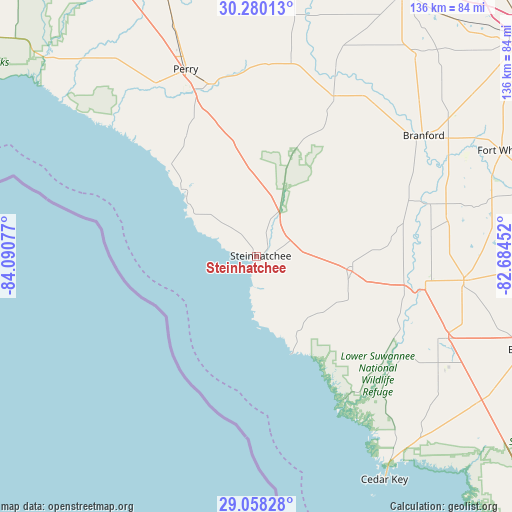 Steinhatchee on map