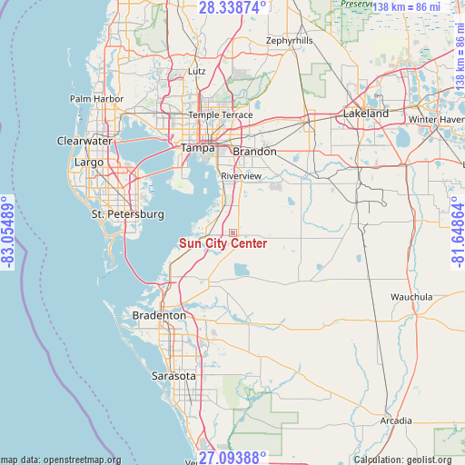 Sun City Center on map