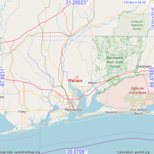 Wallace on map