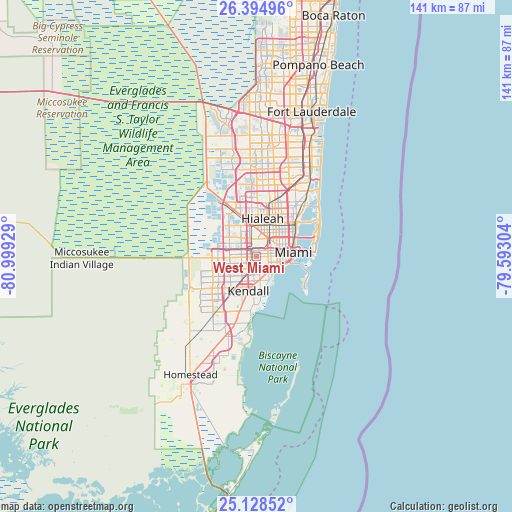 West Miami on map