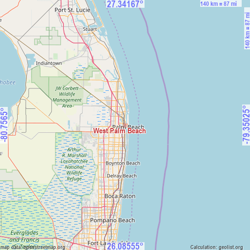 West Palm Beach on map