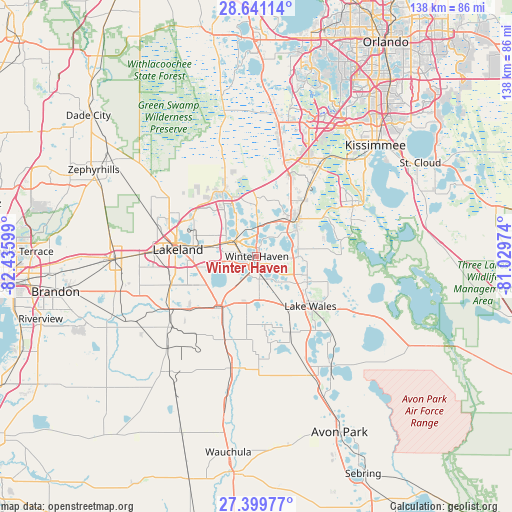 Winter Haven on map