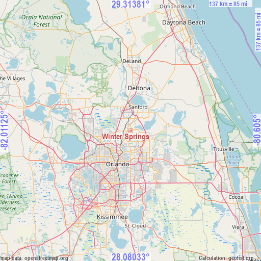 Winter Springs on map