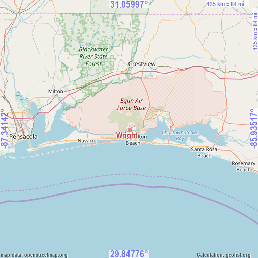 Wright on map