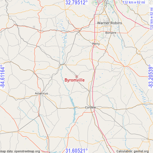 Byromville on map