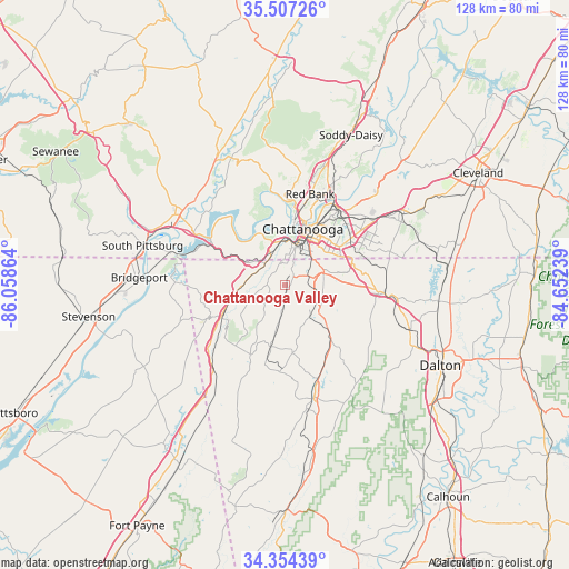 Chattanooga Valley on map