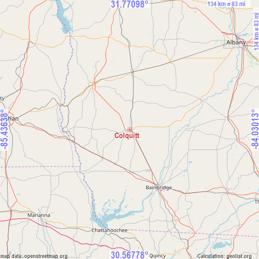 Colquitt on map