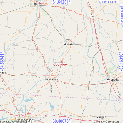 Coolidge on map