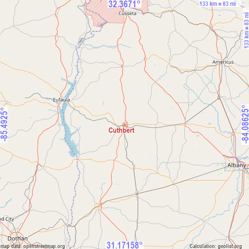 Cuthbert on map