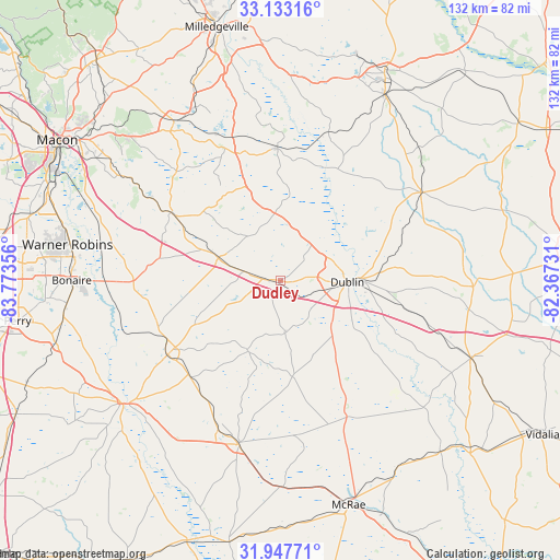 Dudley on map