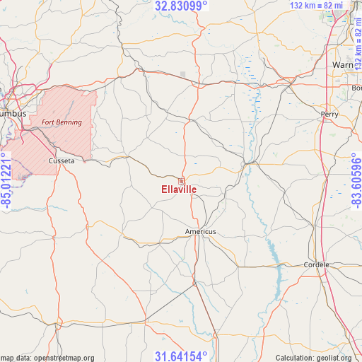 Ellaville on map