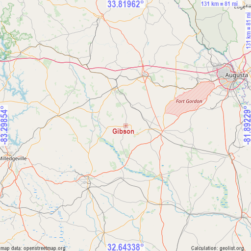 Gibson on map