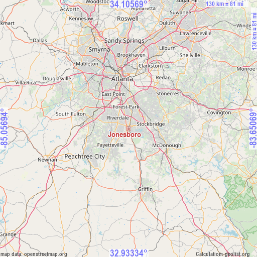 Jonesboro on map