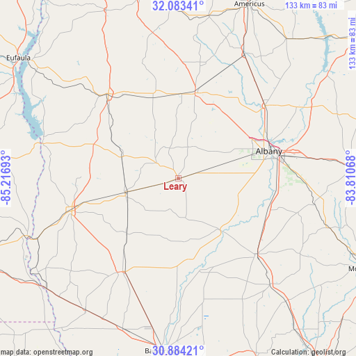 Leary on map