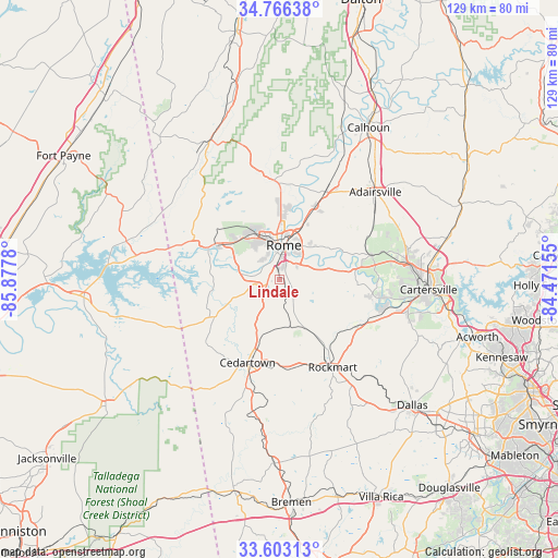 Lindale on map