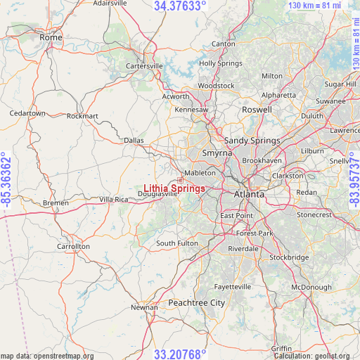 Lithia Springs on map