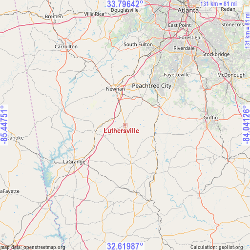 Luthersville on map
