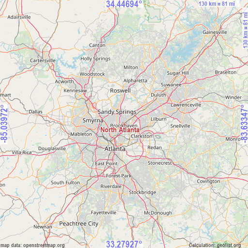 North Atlanta on map