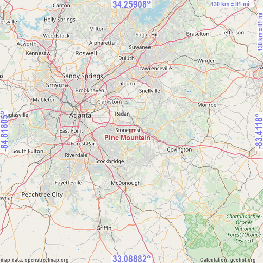 Pine Mountain on map