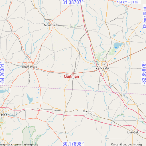 Quitman on map