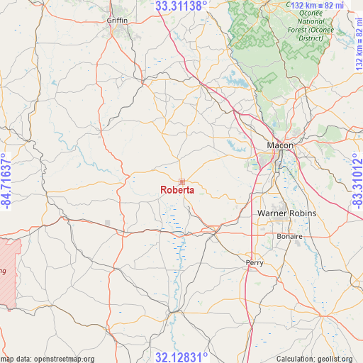 Roberta on map