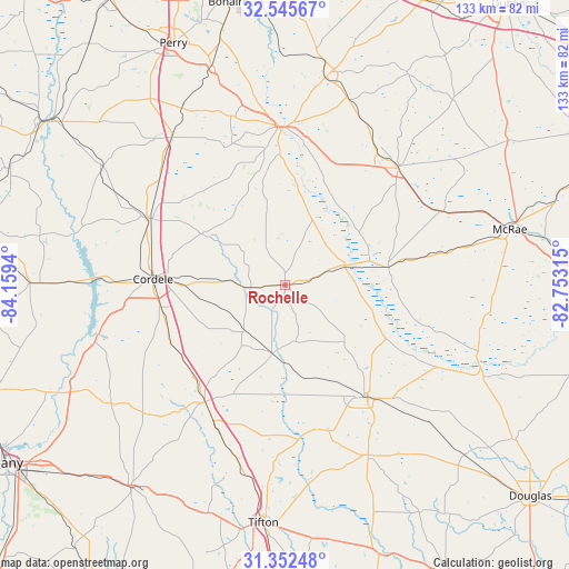 Rochelle on map