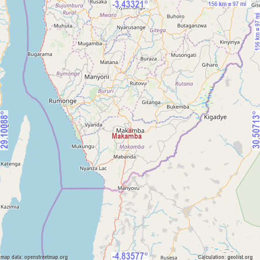 Makamba on map