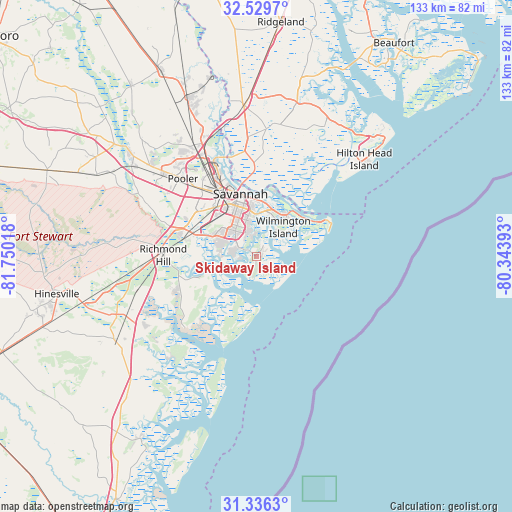 Skidaway Island on map