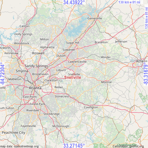 Snellville on map