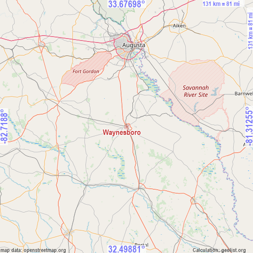 Waynesboro on map