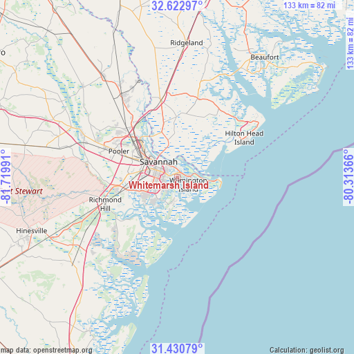 Whitemarsh Island on map