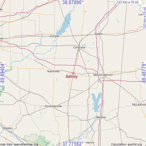 Ashley on map