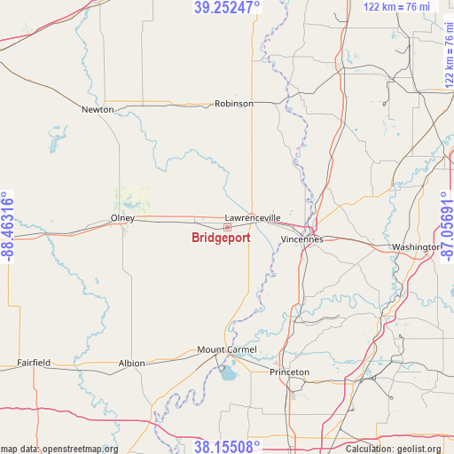 Bridgeport on map