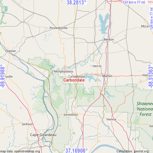 Carbondale on map