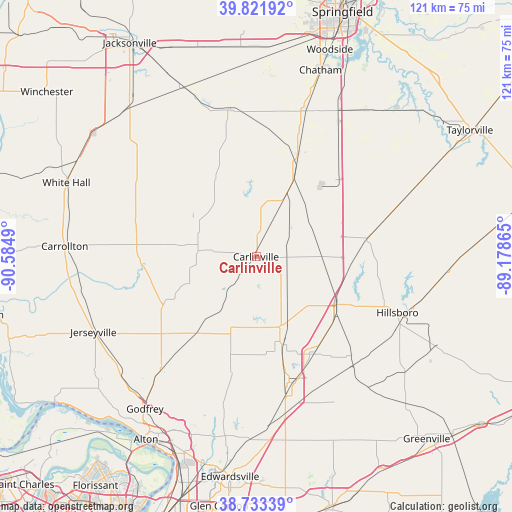 Carlinville on map