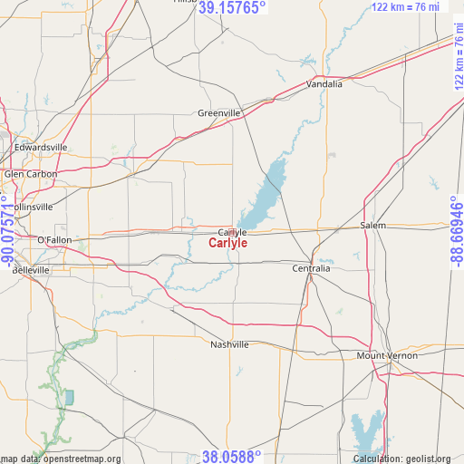 Carlyle on map