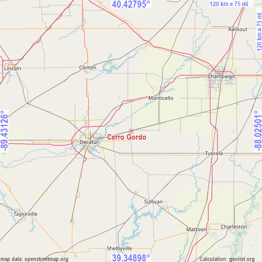 Cerro Gordo on map