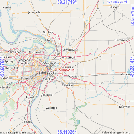 Collinsville on map