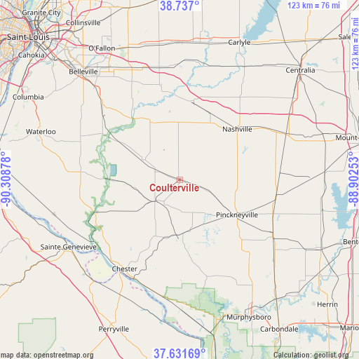 Coulterville on map