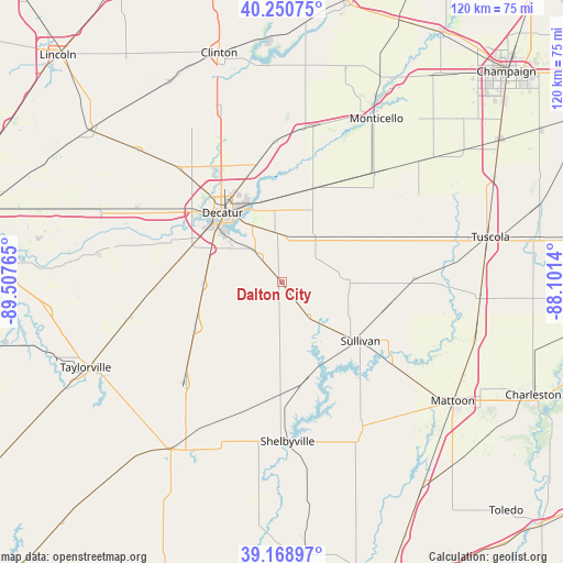 Dalton City on map