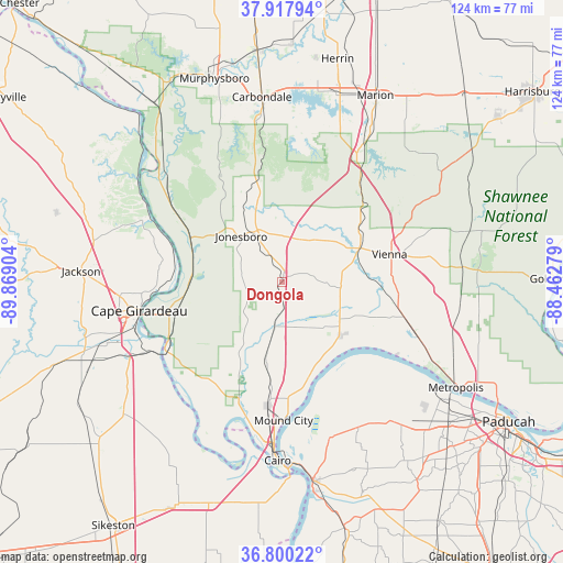 Dongola on map